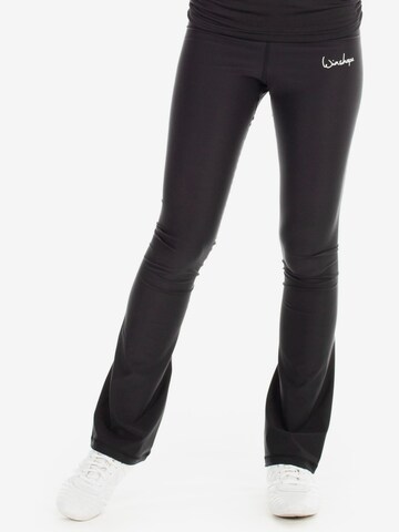 Bootcut Pantalon de sport 'BCHWL102' Winshape en noir : devant