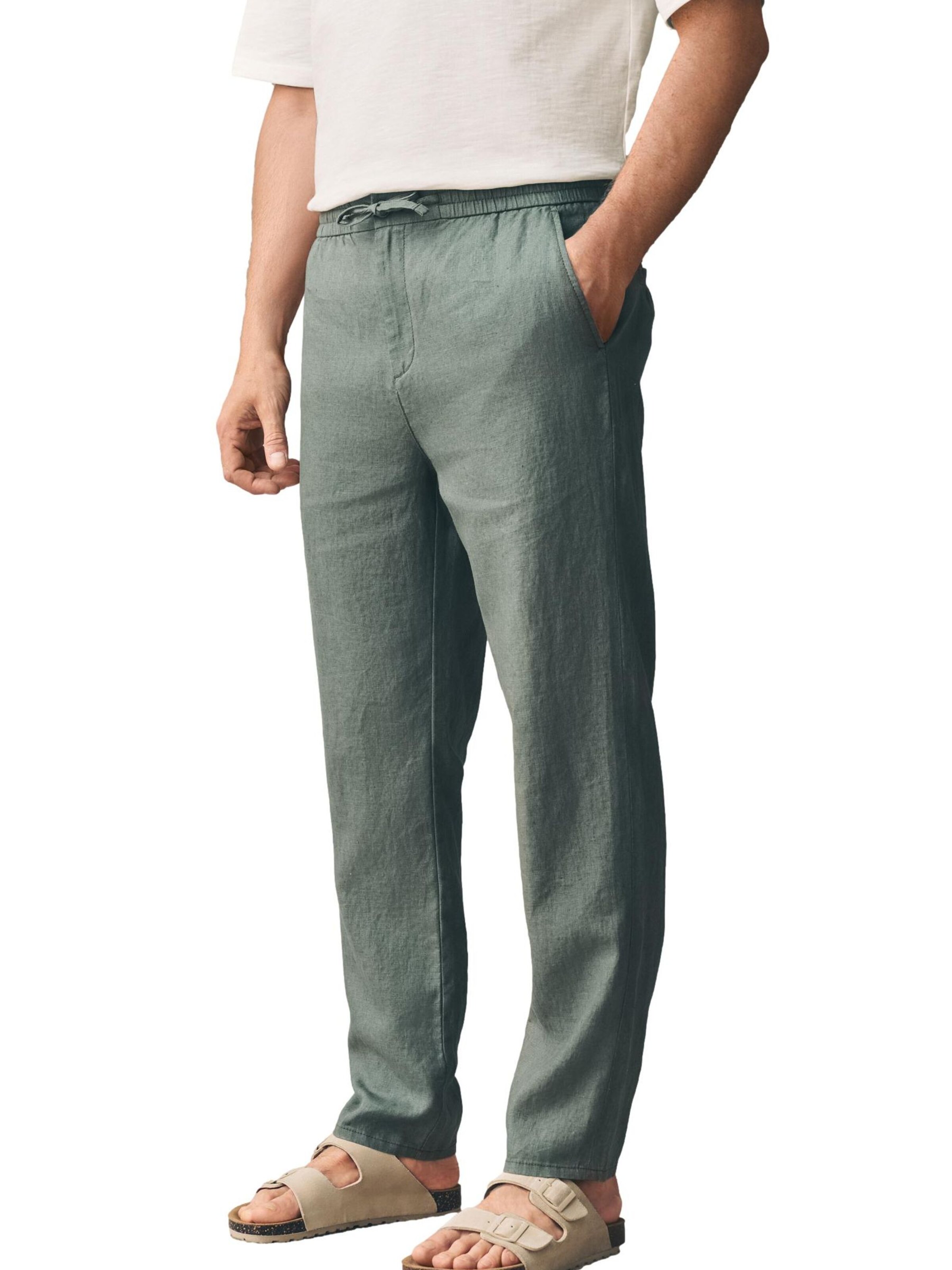 Next tavaline Chino-püksid, värv roheline: eest vaates