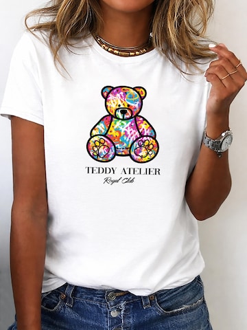 RMK Shirt 'Teddybär'‌‌‌‌‌‌‌‌‌ in Weiß