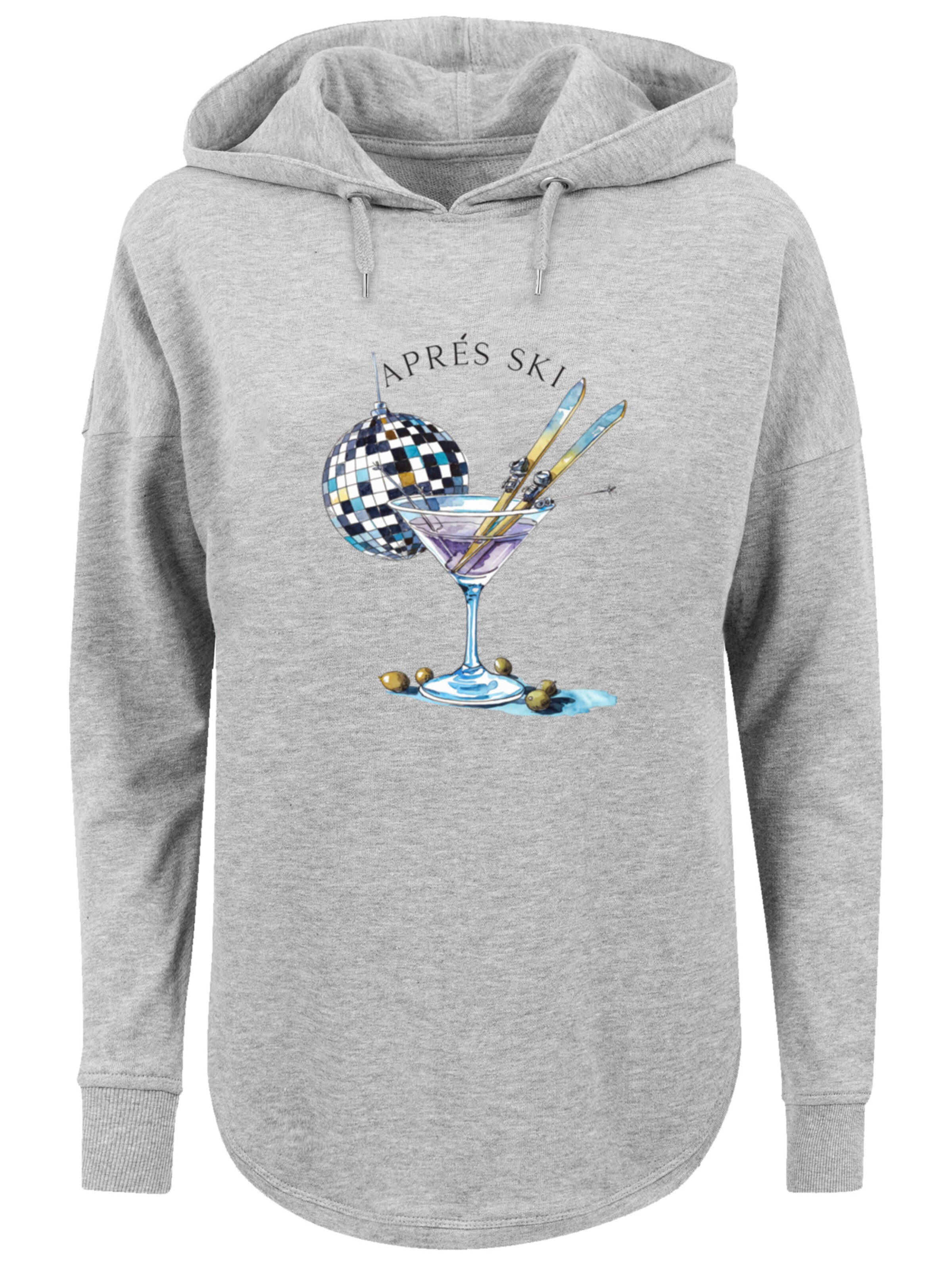 F4NT4STIC Sweatshirt 'Après Ski Martini Winter Sport' in Grijs: voorkant