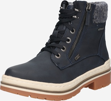 TOM TAILOR Lace-Up Ankle Boots in Blue: front