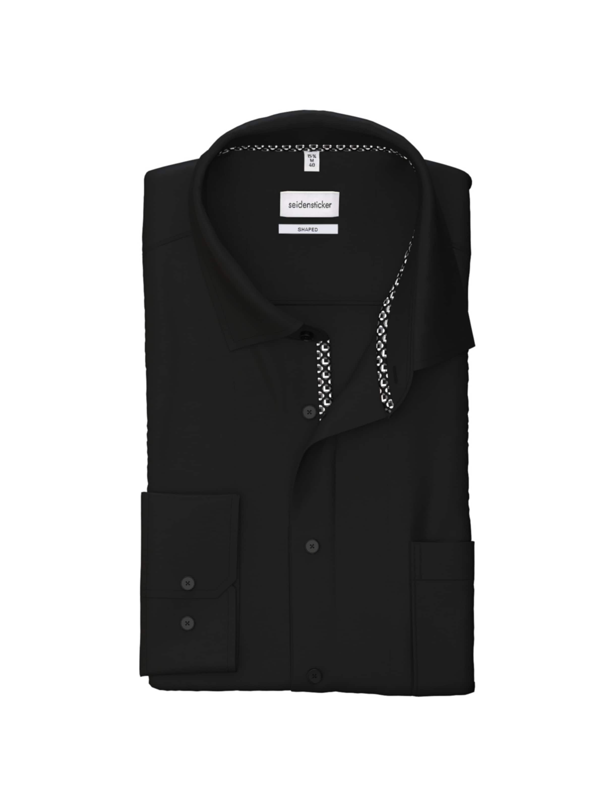 SEIDENSTICKER Средняя посадка Деловая рубашка в Черный