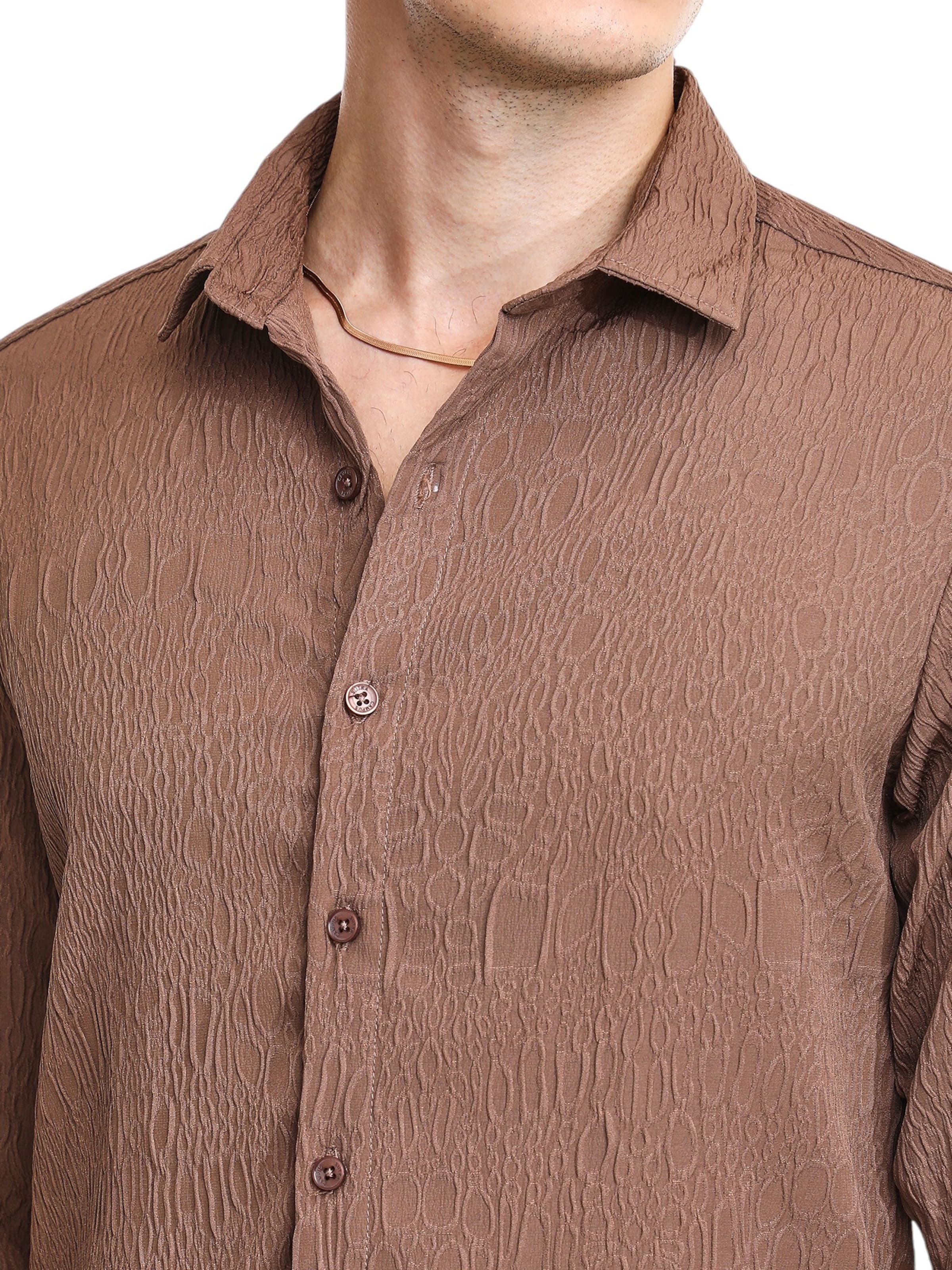 Campus Sutra Tavaline suurus Triiksärk 'Terah', värv pruun