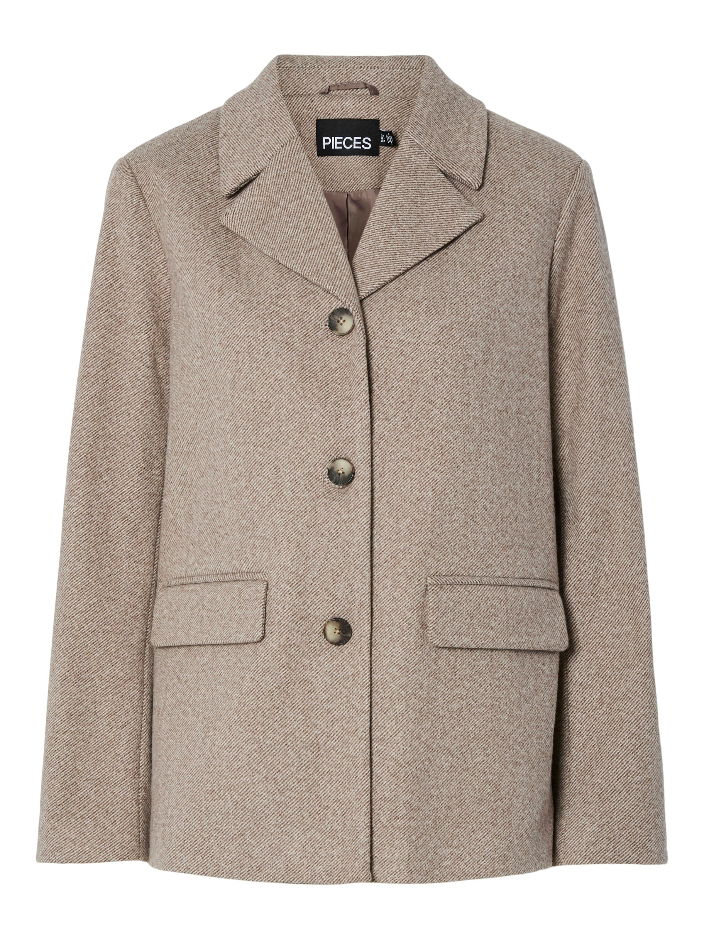 PIECES Between-Seasons Coat 'PCBianca' in Brown: front