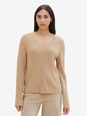 TOM TAILOR Pullover in Beige: predná strana