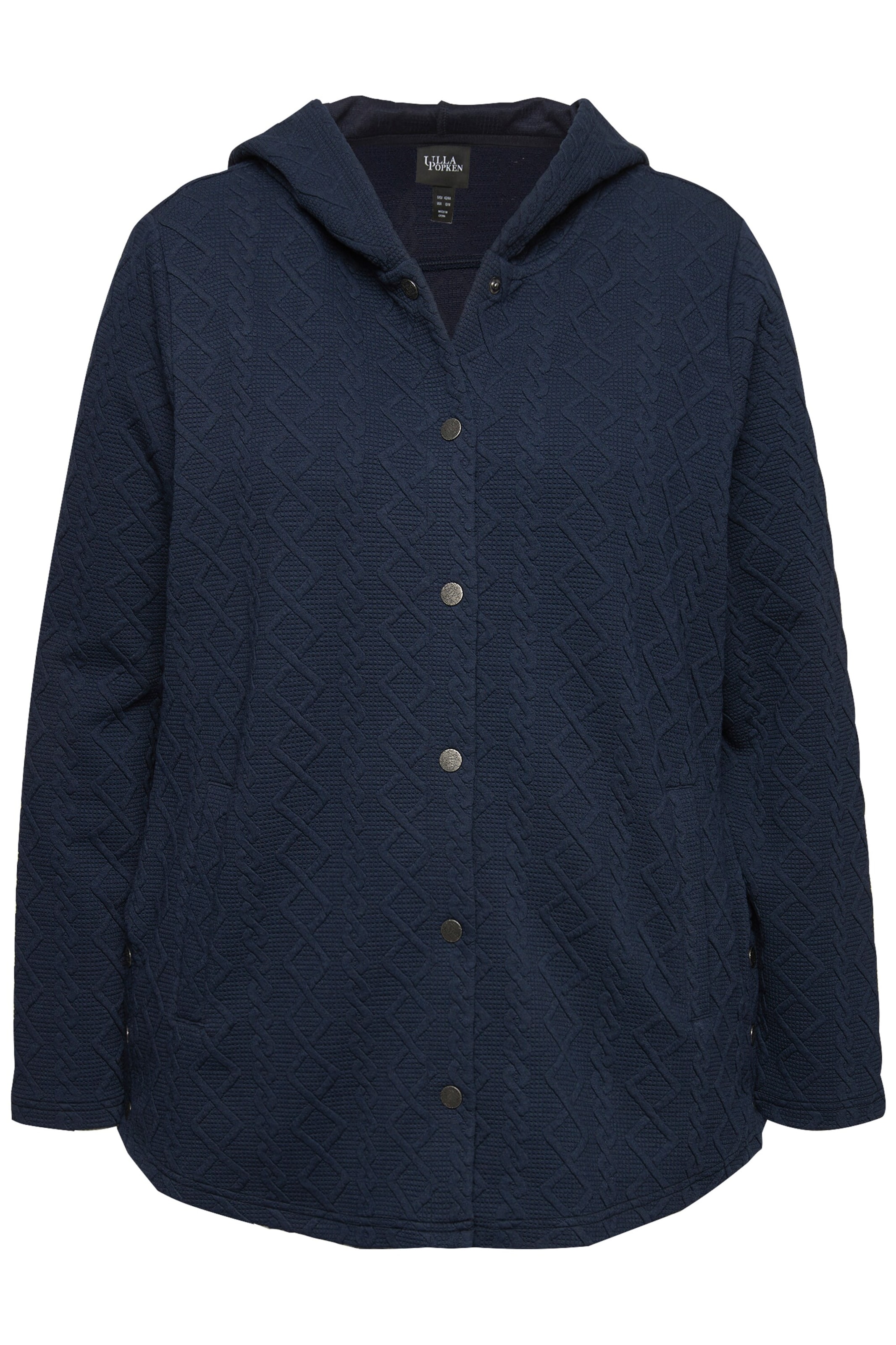 Ulla Popken Zip-Up Hoodie in Blue: front