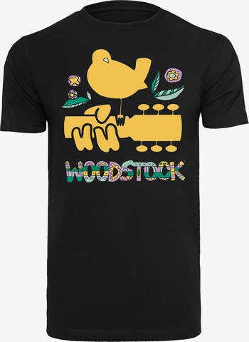 F4NT4STIC Shirt 'Woodstock Artwork' in Zwart: voorkant