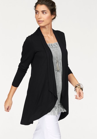 BOYSEN'S Knit Cardigan in Black: front