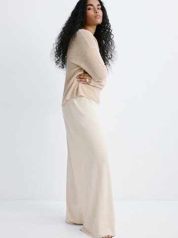 MANGO Wide leg Broek 'VELLA' in Beige