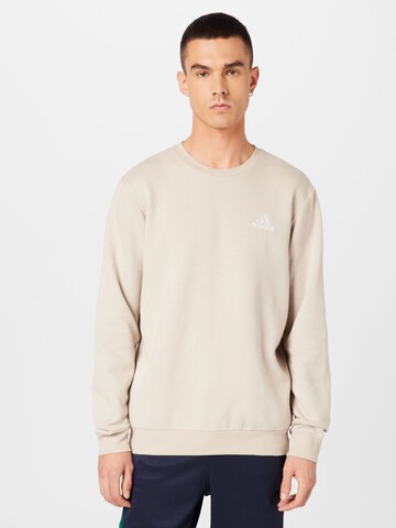 ADIDAS SPORTSWEAR Sportsweatshirt 'Essentials Fleece' in Grau: predná strana