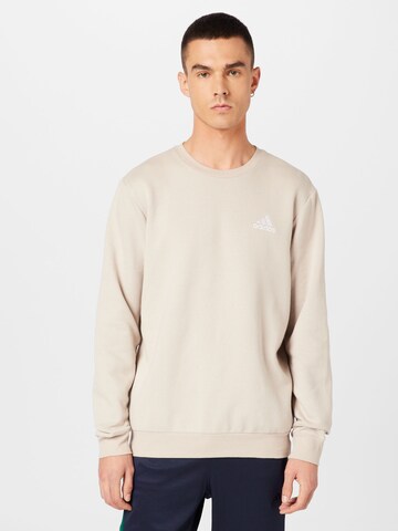 ADIDAS SPORTSWEAR Athletic Sweatshirt 'Essentials Fleece' in Grey: front