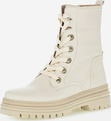 GABOR Lace-Up Ankle Boots in Beige: front