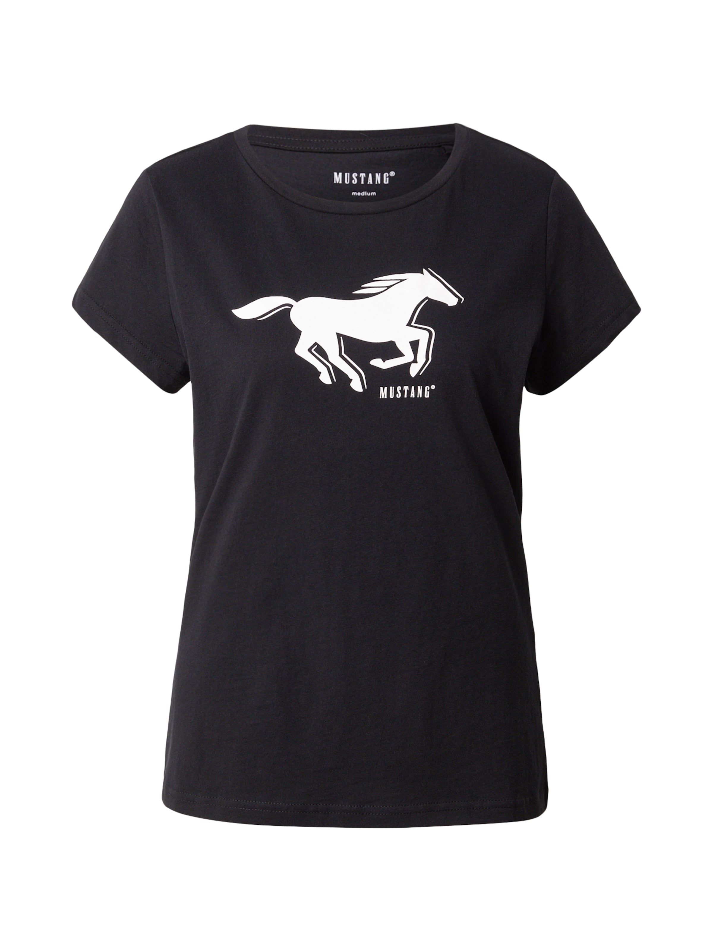 MUSTANG Tričko 'LOA' – černá: přední strana