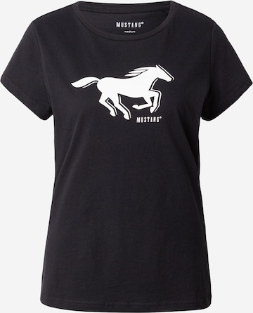 MUSTANG Koszulka 'LOA' w kolorze czarny: przód