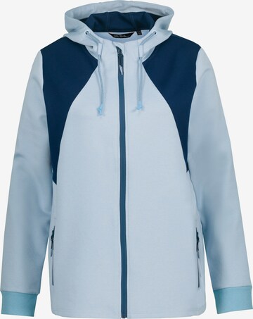 Ulla Popken Zip-Up Hoodie in Blue: front