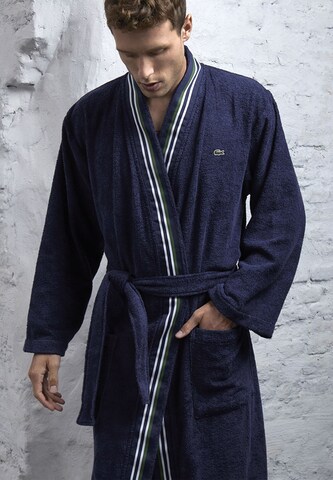 LACOSTE Long Bathrobe 'CLUB' in Blue: front