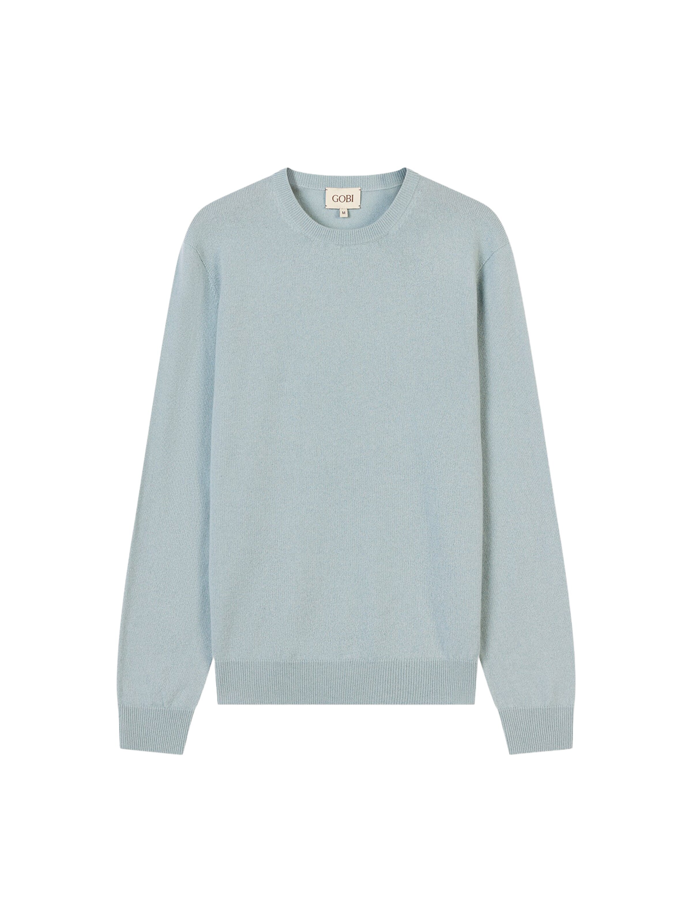 GOBI Cashmere Svetr 'Men's Essential Crewneck Cashmere Sweater' – modrá: přední strana