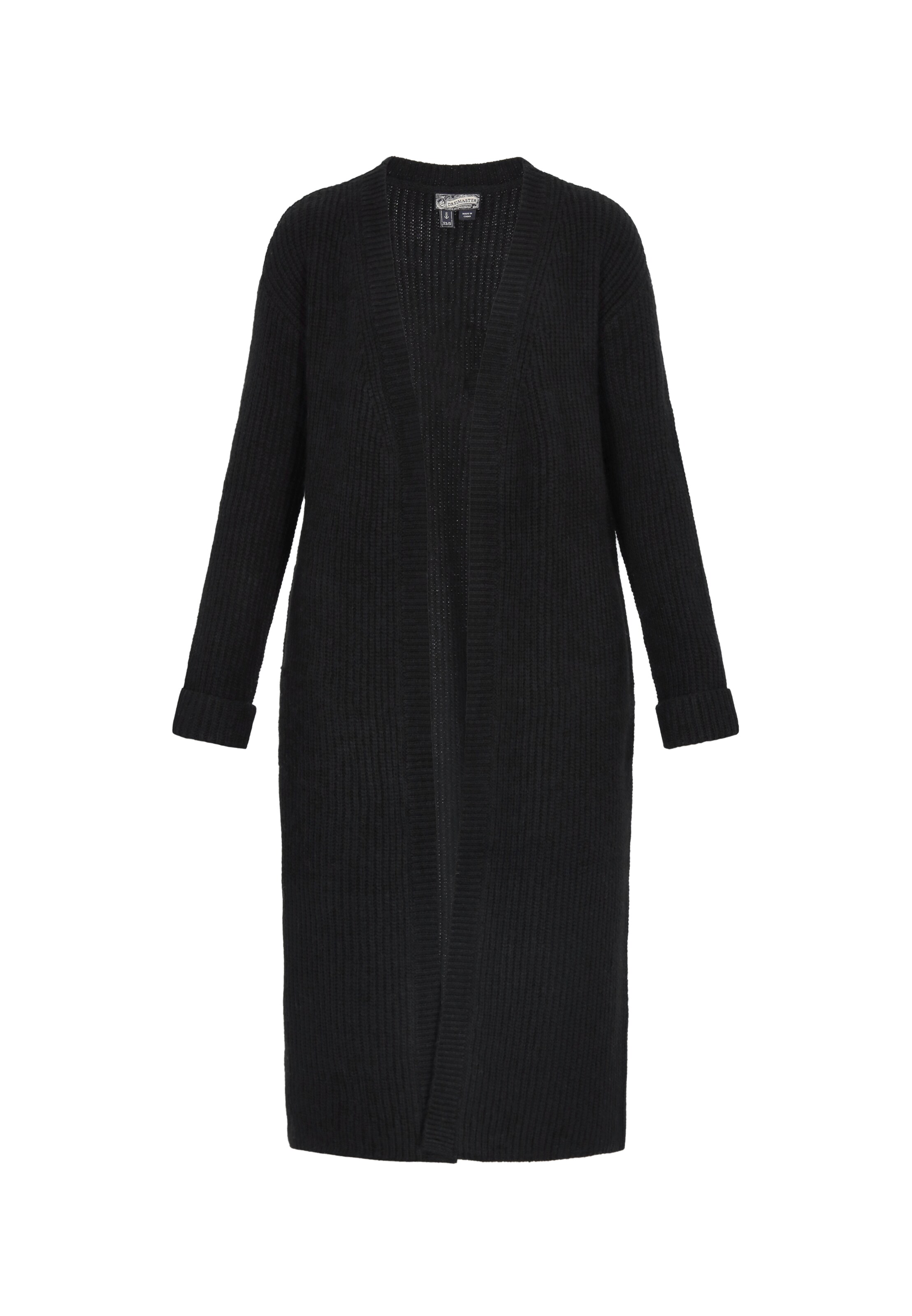 DreiMaster VintageDuži kardigan 'Vintage' - crna boja: prednji dio