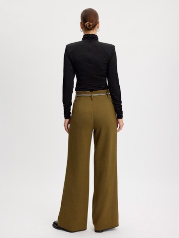 Wide Leg Pantalon à pince 'Fraya' Gestuz en vert