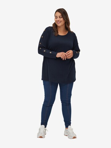 Zizzi Sweater 'Vlucca' in Blue: front