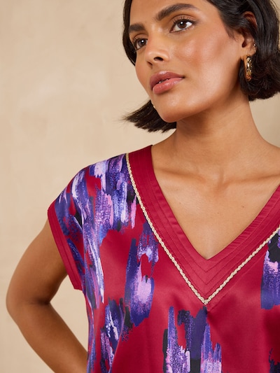 Camicia da donna in S love & roses di colore navy / blu violetto / merlot, Visualizzazione prodotti
