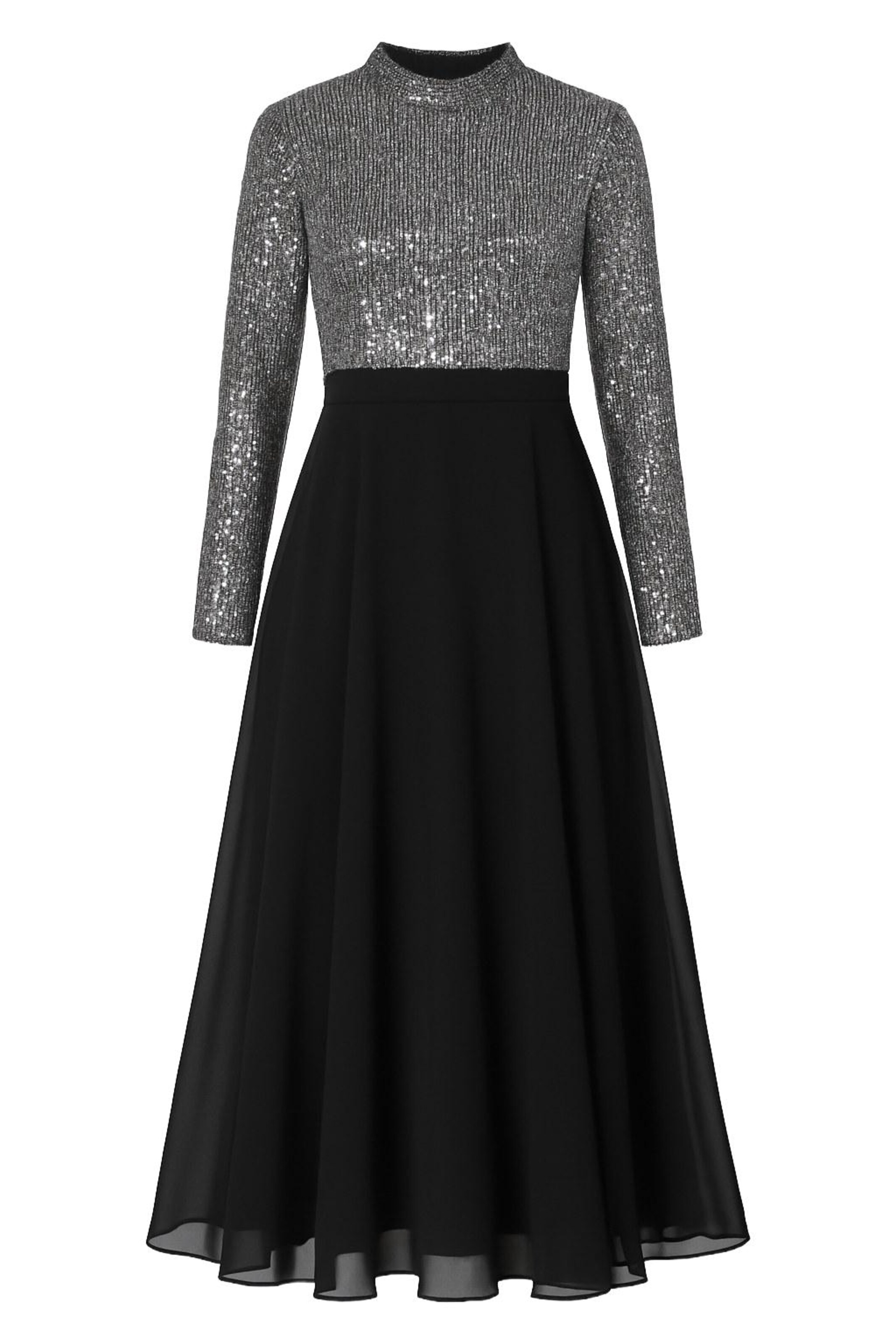 MODAMIHRAM Abendkleid in schwarz / silber, Produktansicht