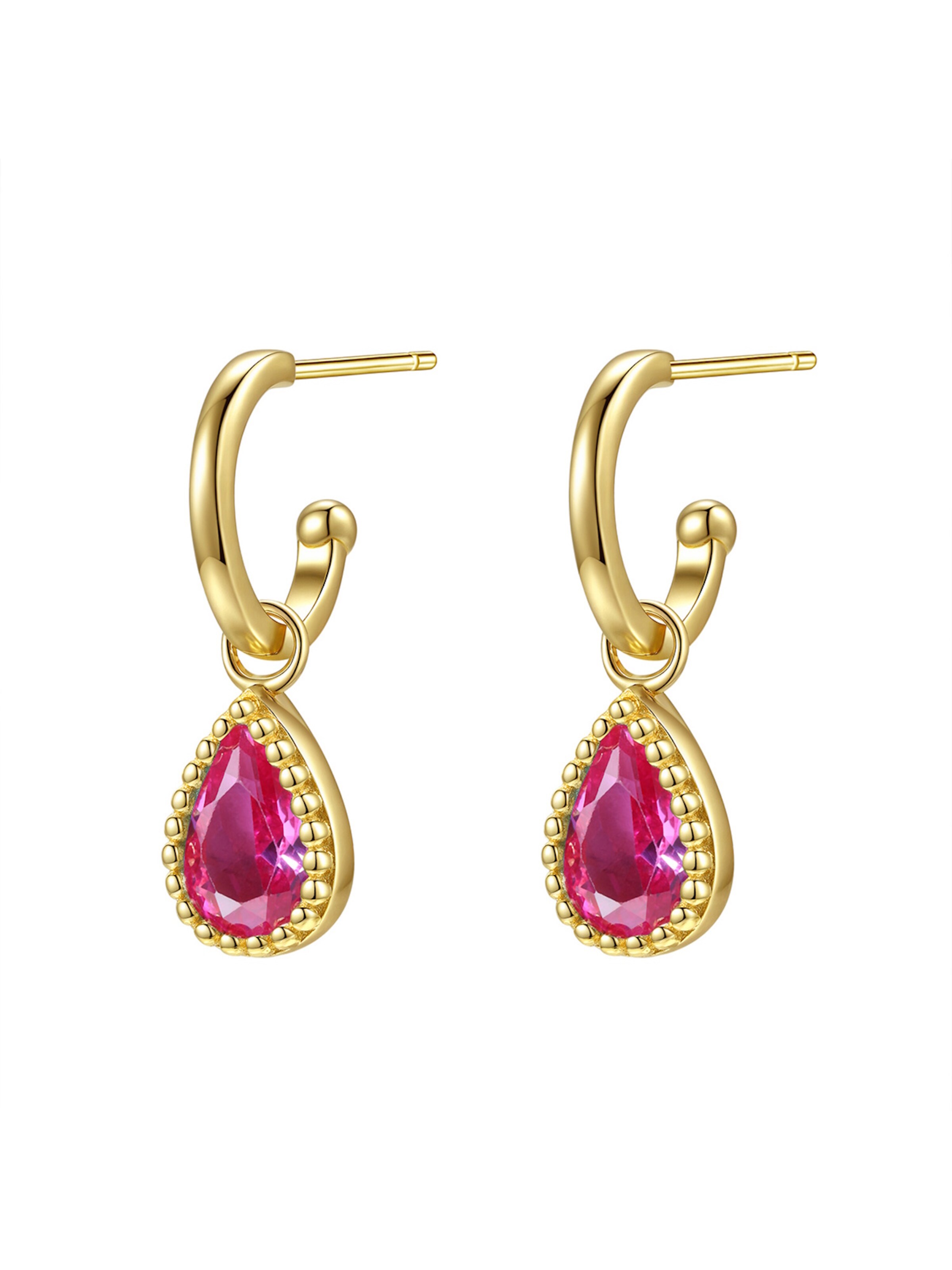 Hey Happiness - Pendientes 'July Birthstone' en oro