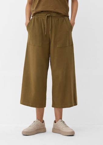 Wide Leg Pantalon s.Oliver en vert : devant