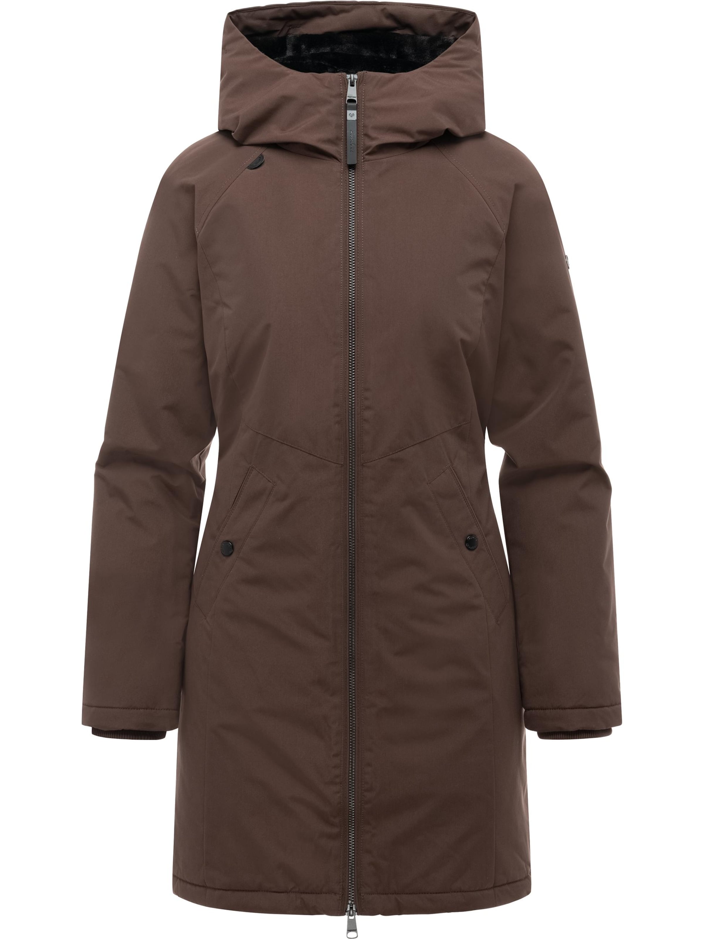 Ragwear Wintermantel 'Nasima Y' in Bruin: voorkant
