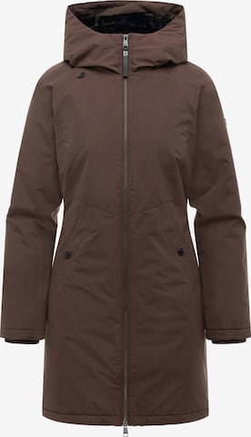 Ragwear Wintermantel 'Nasima Y' in Bruin: voorkant
