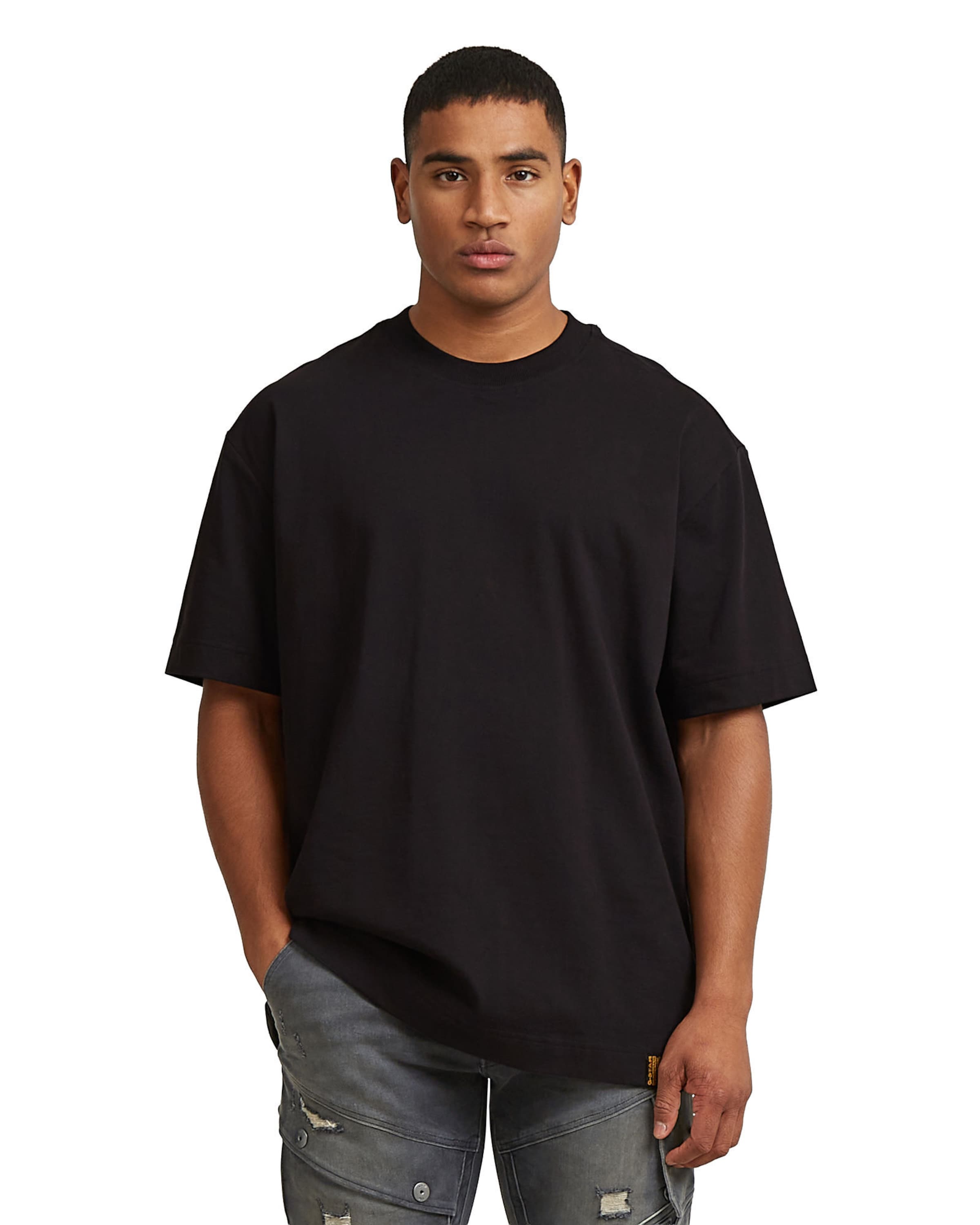 G-STAR T-Shirt - 'GS-01 Relaxed' in Schwarz: Vorderseite