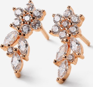 Hey Happiness - Pendientes 'Petal Drape Climber' en oro: frente