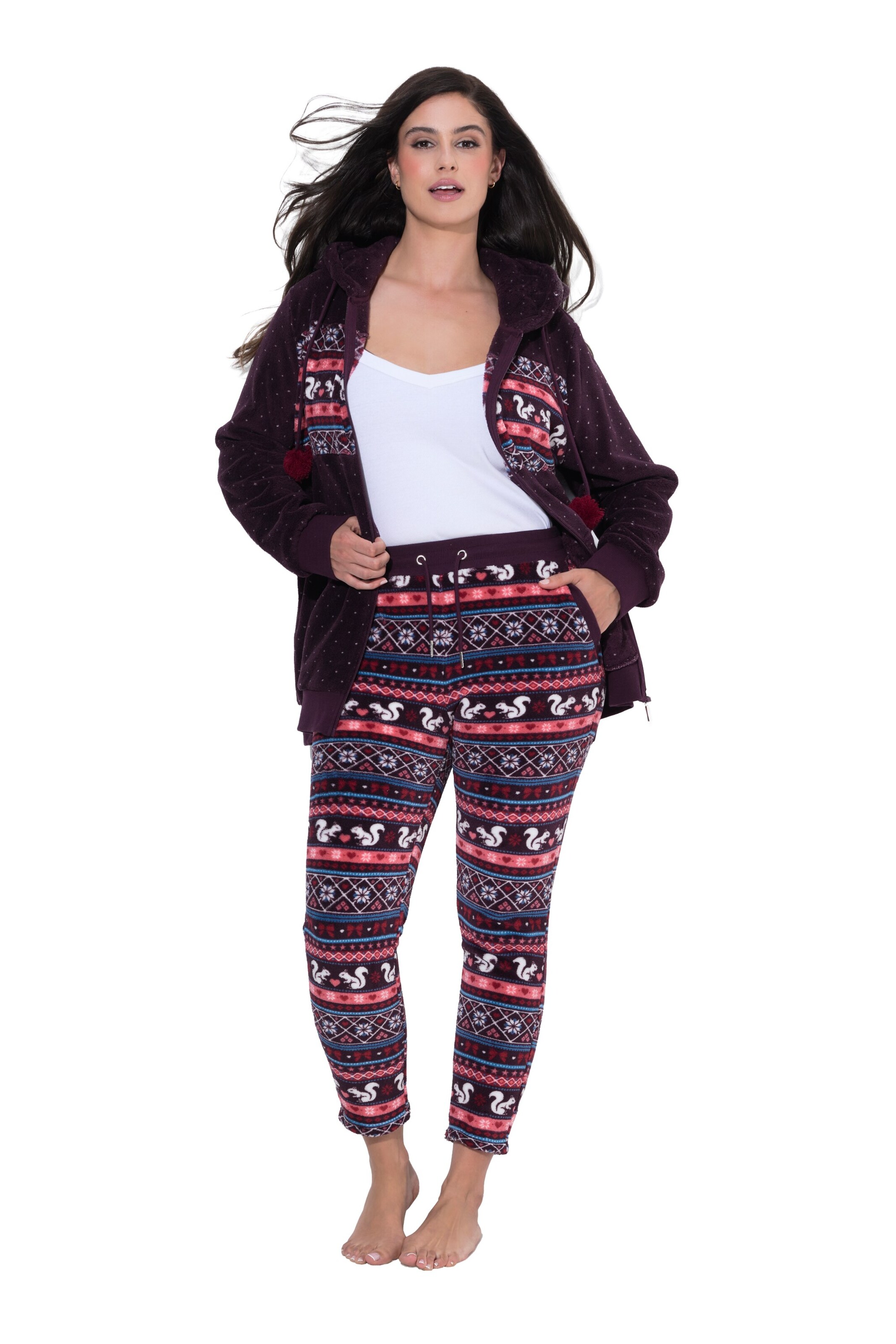 Ulla Popken Pajama pants in Purple: front