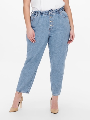ONLY Carmakoma Loosefit Bandplooi jeans 'Luba' in Blauw: voorkant