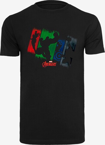 F4NT4STIC Shirt 'Marvel Avengers Team Punch Out' in Zwart: voorkant