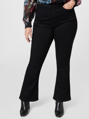 Noisy May Curve Flared Jeans 'Sallie' in Black: front