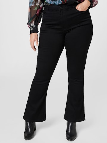 Noisy May Curve Flared Jeans 'Sallie' in Black: front