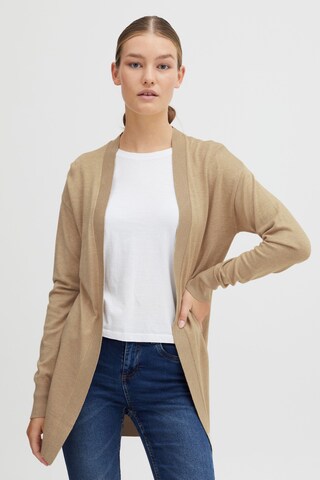 Oxmo Gebreid vest 'Kat' in Beige: voorkant