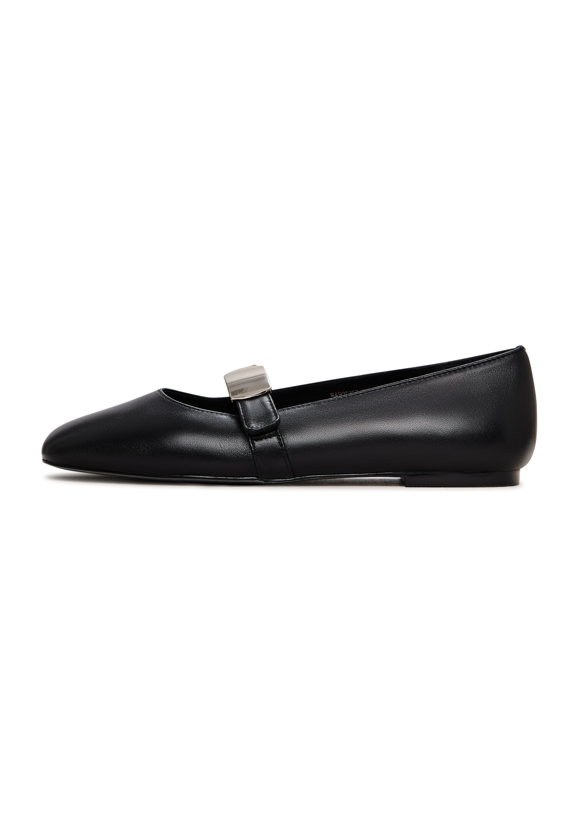 CESARE GASPARI Strap ballerina in Black: front
