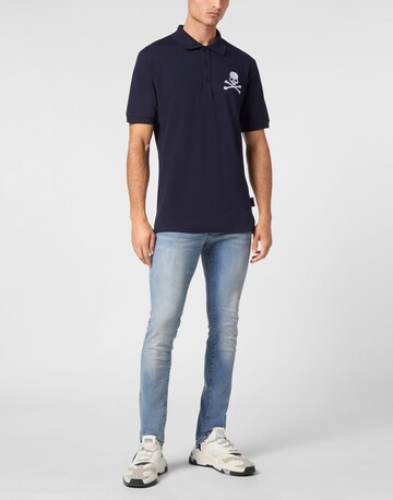 Philipp Plein Poloshirt 'Skull&Bones' in Blau