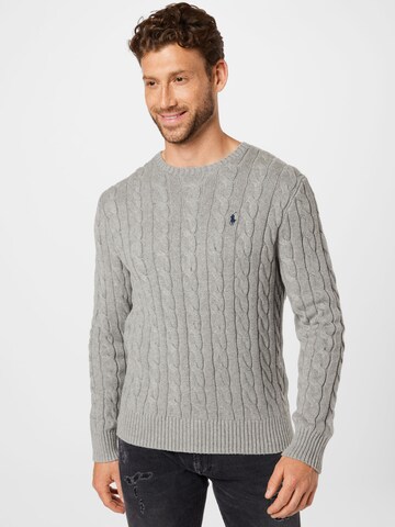 Polo Ralph Lauren Regular fit Пуловер 'Driver' в сиво: отпред