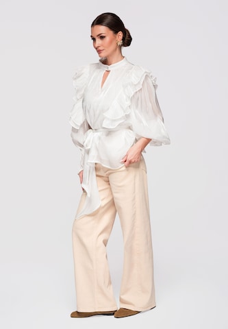 Ombre Blouse in White