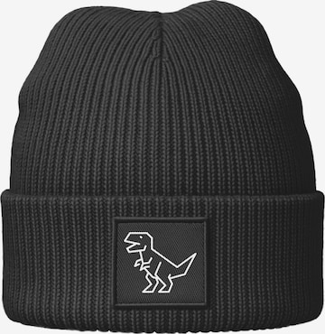 Neverless Mütze 'Polygon T-Rex' in Schwarz: Vorderseite