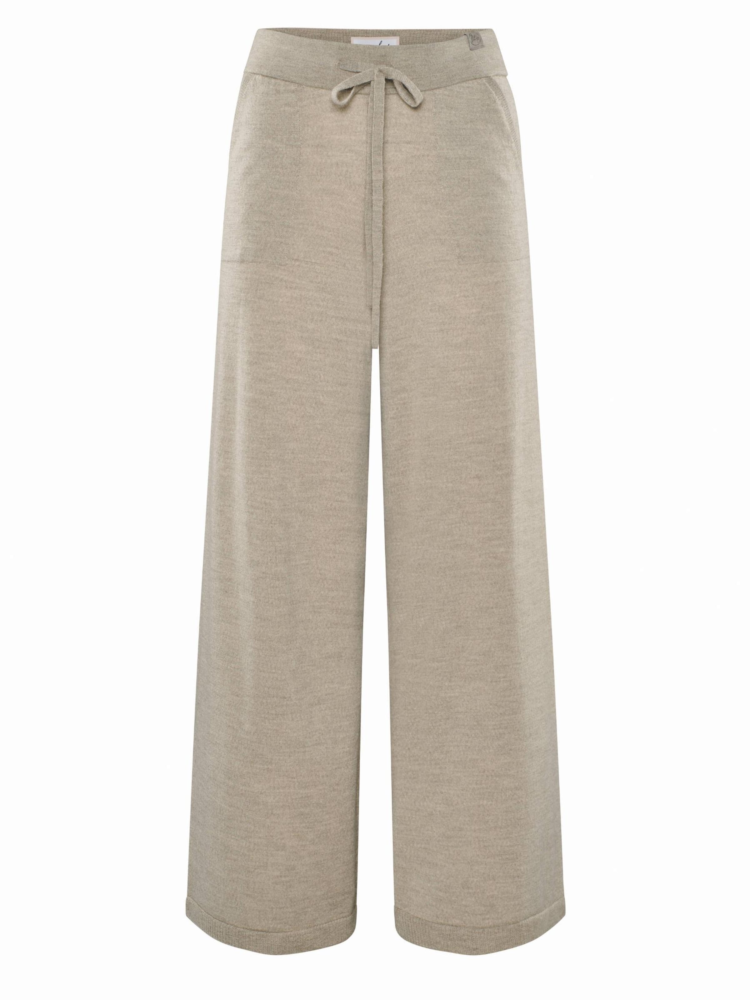 YOU LOOK PERFECT Wide leg Pants 'PANTS FRIDA - Weite Strickhose mit Taschen' in Grey: front