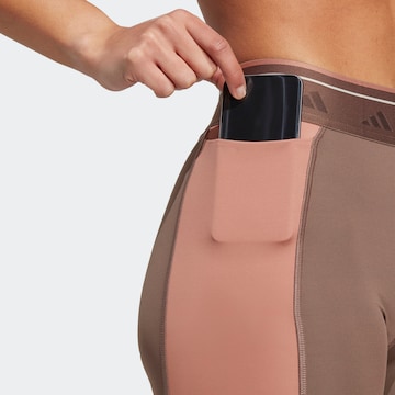 ADIDAS PERFORMANCE Skinny Sporthose 'Techfit Colorblock' in Braun