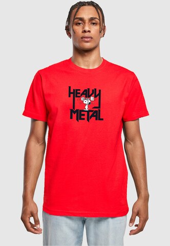 Merchcode Shirt 'Peanuts - Heavy Metal' in Red: front