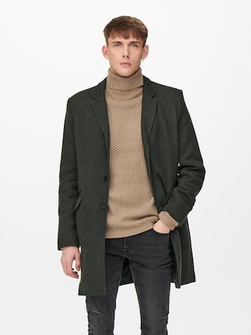 Only & Sons - Ajuste regular Abrigo de entretiempo 'Julian King' en verde: frente