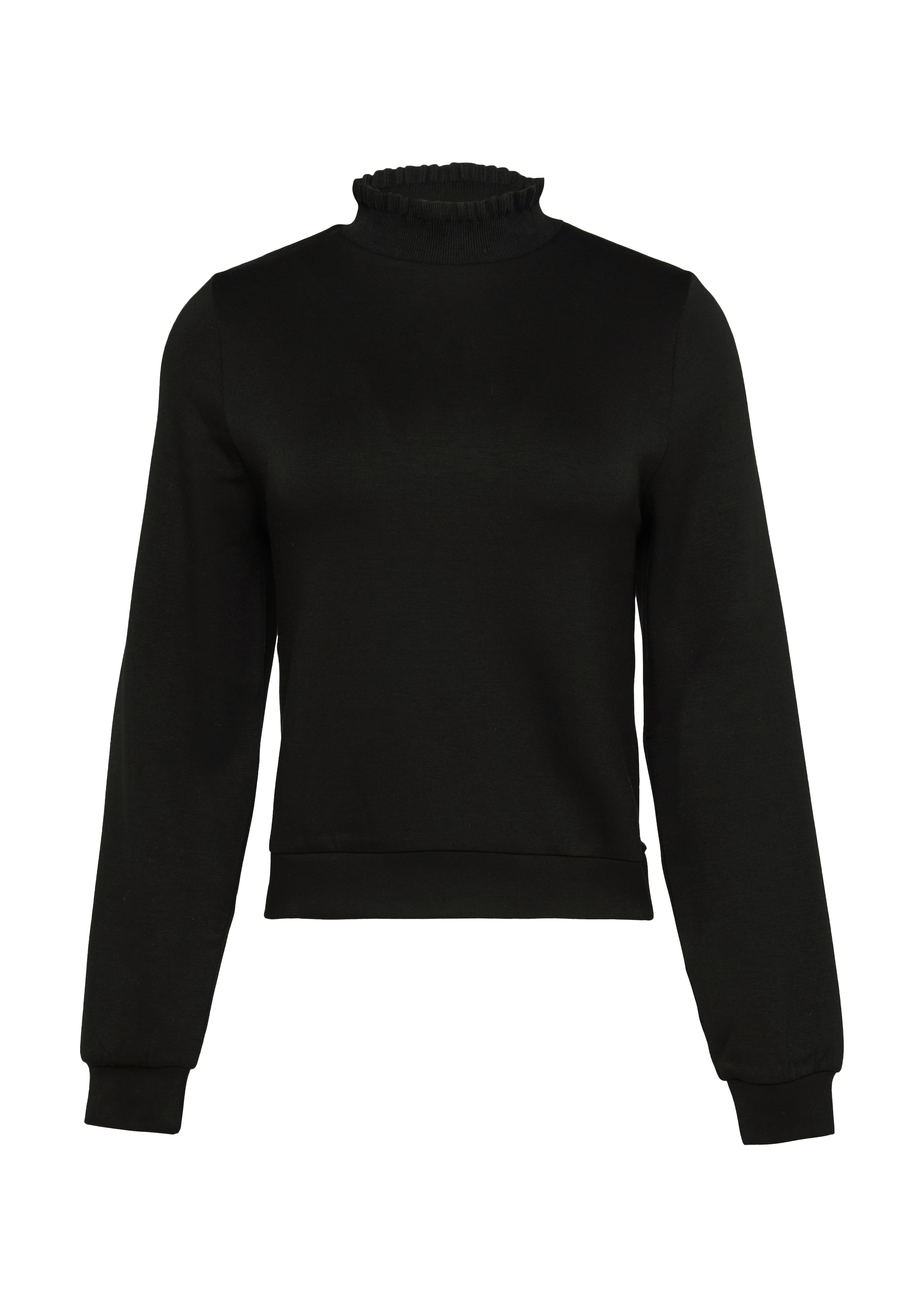 Sweat-shirt QS en noir : devant