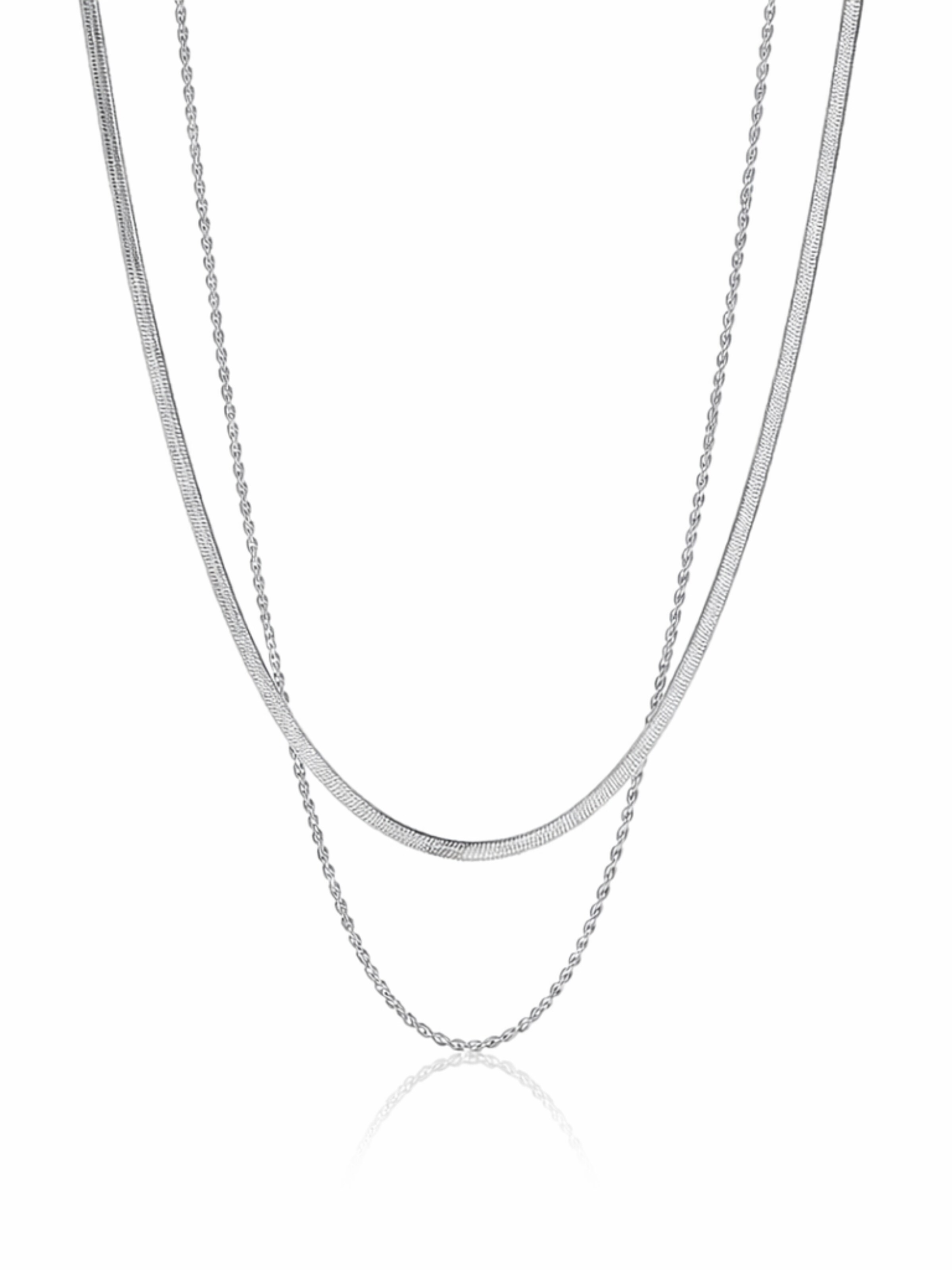 Pure Schmuck Necklace 'Dual Shine Halskette' in Silver: front