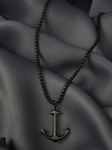 Akitsune Necklace 'Portus Anchor Pendant / Necklace Matte Black 70 cm' in Black